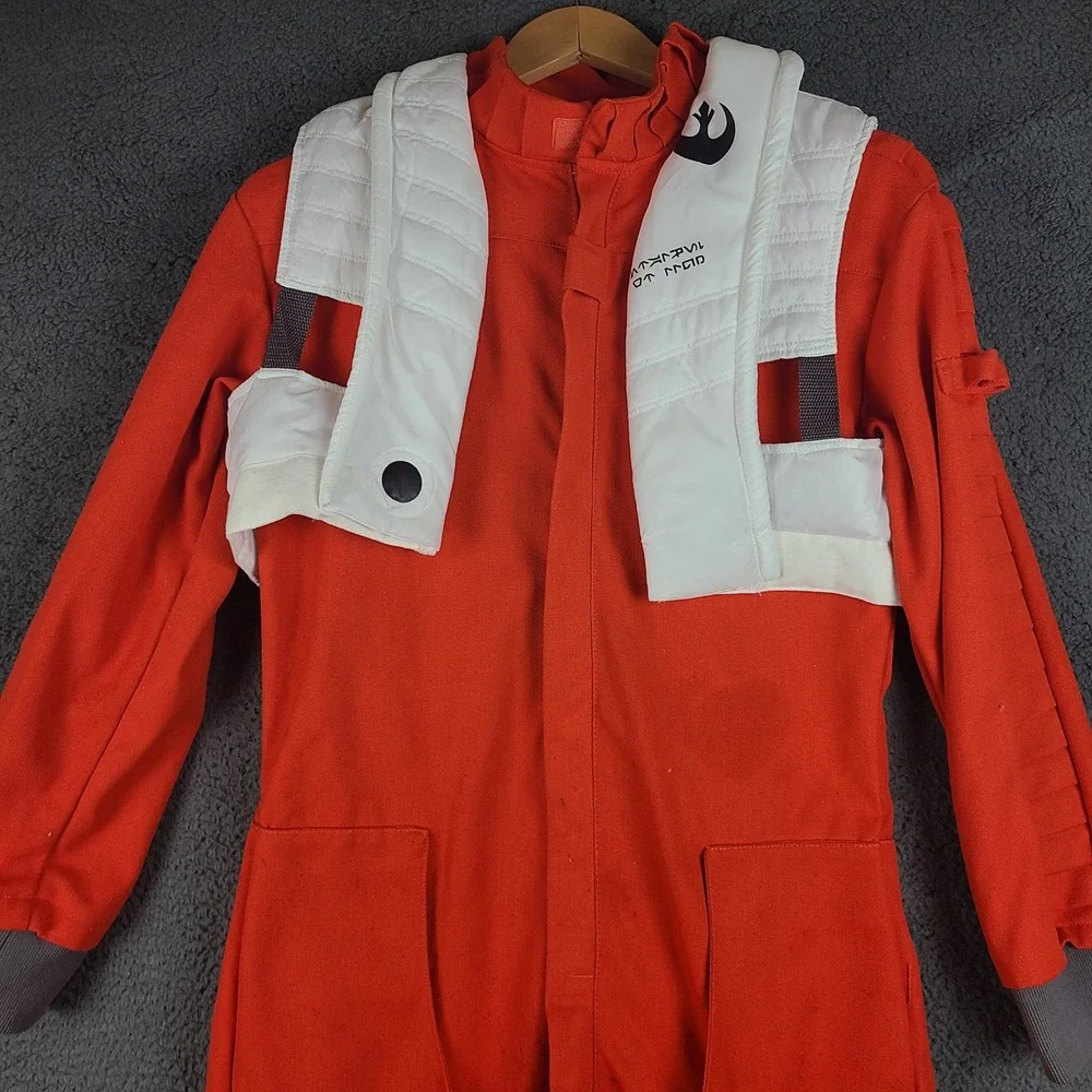 Star Wars Galaxys Edge X-Wing Pilot Costume Kids XL Orange Flight Suit Vest